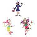 Tampons d&#39;autocollants gonflables réutilisables personnalisés de princesse créative Fairy
